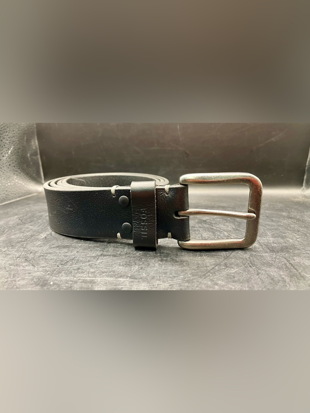 Fossil BRODY Men’s Belt Black Genuine Leather 1.5 X 40 Inches  EUC